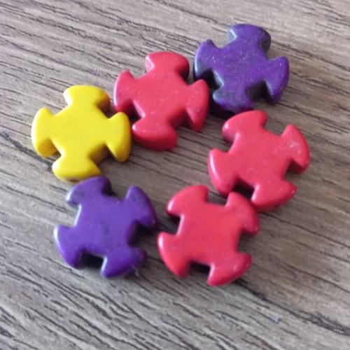 Chalcedony cross 12mm set of 6 in various colors new