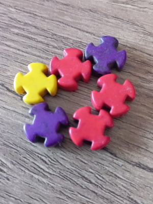 Chalcedony cross 12mm set of 6 in various colors new