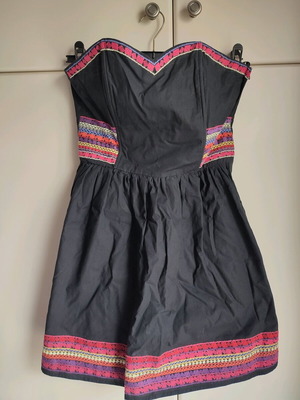 Boho dress H&M like new, black and pink, size S