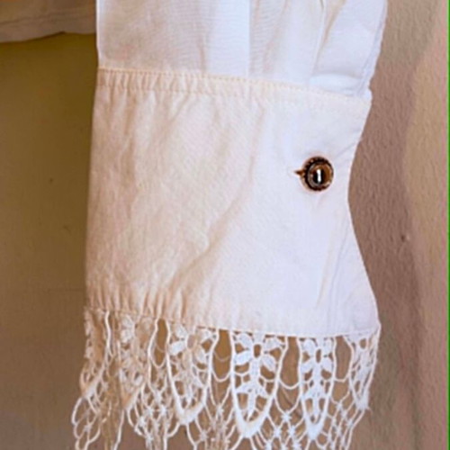 ZIC ZAC women's lace cotton shirt one size like new, white