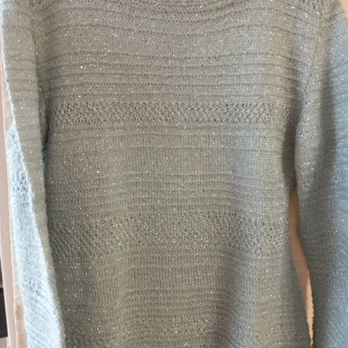 Set blouse and long cardigan with silver thread handmade, beautiful colors