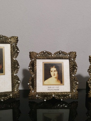 Vintage frame set like new with embossed designs and rhinestones