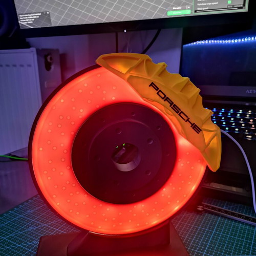 Led Brake Disc Lamp custom 3D printed automotive decor made to order
