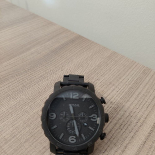 Fossil Nate JR1401 chronograph watch used, 50mm, all black