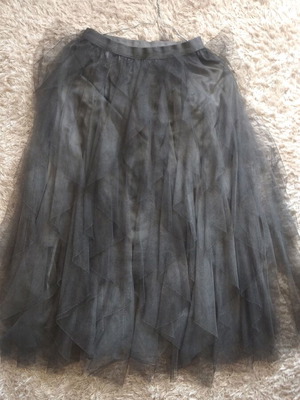 Tulle midi skirt like new, black and grey
