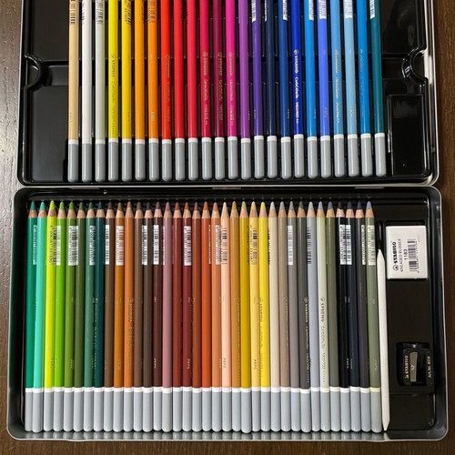 Stabilo Carbothello metal case with 60 pencils new