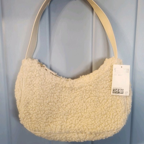 H&M shoulder bag new, cream with soft fluffy body