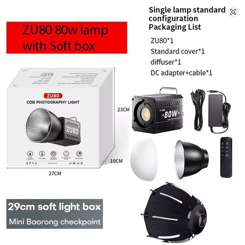 ZU80 Photo Studio Lights with Diffuser, like new, set of 2