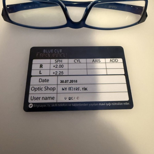 Optic Reading Glasses Not Used, Blue Light R 2 L 2.5