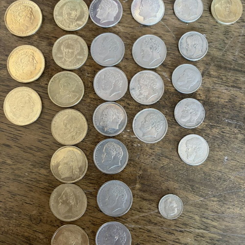 Drachma coins used, various denominations 100, 50, 20, 10, 5