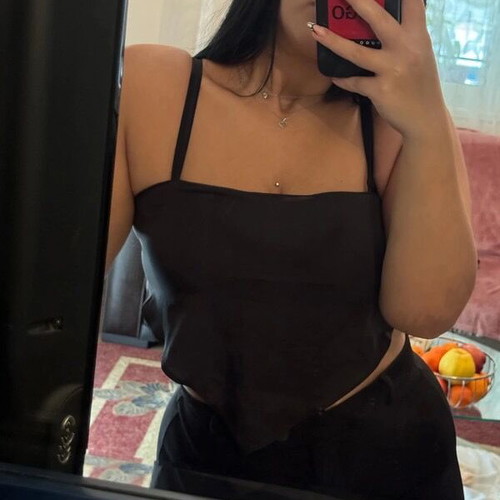 Satin top black like new, size Large from H&M