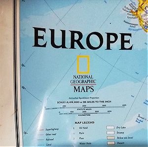 Χάρτης Ευρώπης National Geographic 113x88