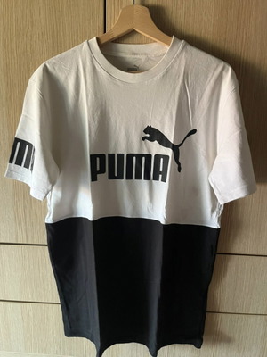 Puma t-shirt με χρωματικό μπλοκ λευκό και μαύρο
