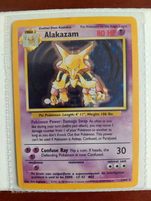 Alakazam Base Set Unlimited 1999 Holofoil Pokemon card used
