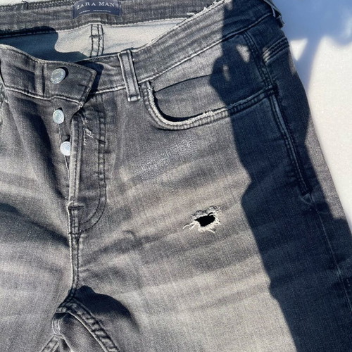 Men's Jeans Zara Man - Dark Color, Ripped Style