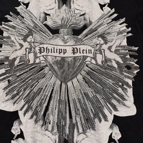 Philipp Plein Men’s Black Graphic T-Shirt Slim Fit Size L Like New