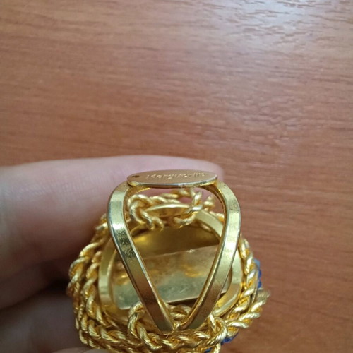 Handmade ring used, two-tone Marguerite