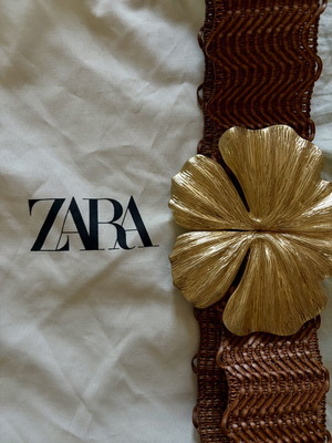 Zara belt, gold, size 85, with dust bag
