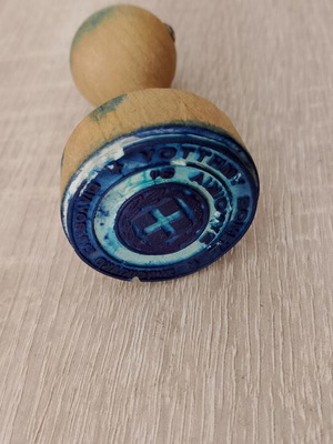 Round stamp used, official Greek public service of Ymittos municipality