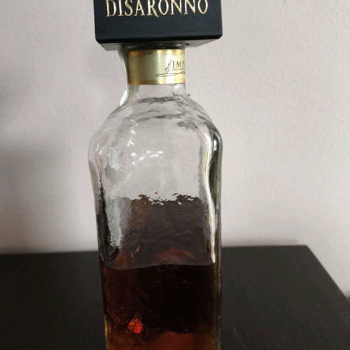 Amaretto Disarono original liqueur used, about half missing