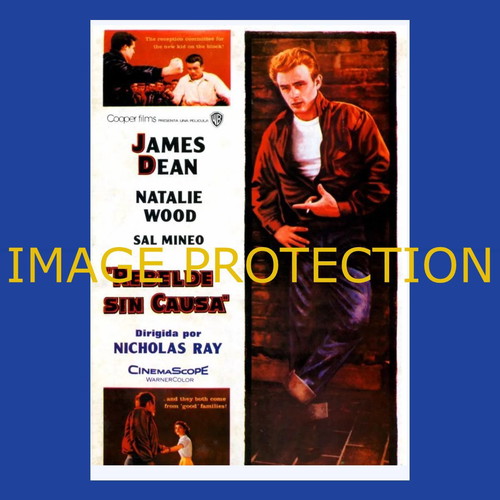 Authentic Spanish James Dean vintage advertising postcard, new