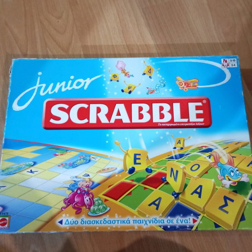 Junior Scrabble used with pouch and double-sided board