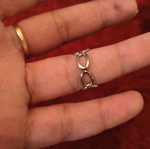 Silver Adjustable Midi Ring with Minimal Geometric Chain Design