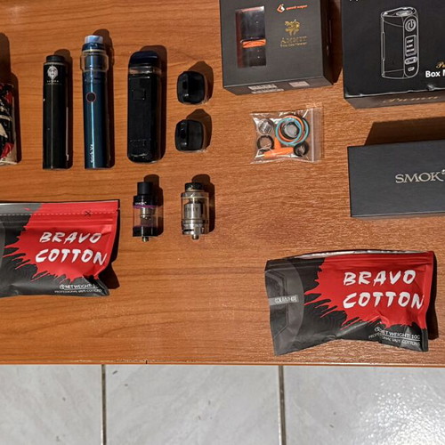 Vape devices used with cotton and spare parts