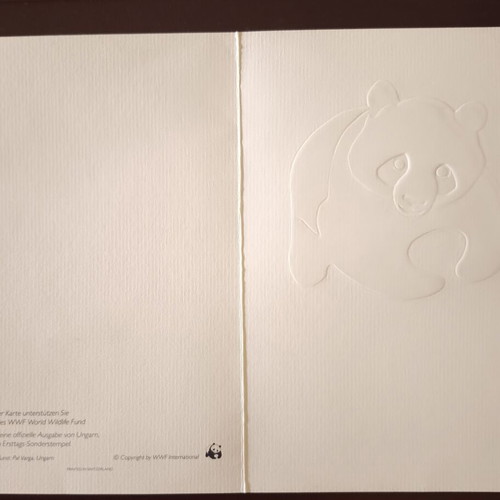 WWF Hungary 1983 Collectible Embossed Double Card with Eagles and Panda
