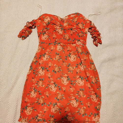 Floral mini dress like new, red multicolor, size S