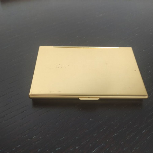 Card holder with Ένωση Ηθοποιών Κύπρου inscription like new, gold color
