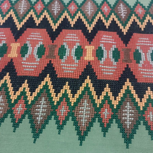 Linen handmade table runners with cross-stitch embroidery, new, set of 2