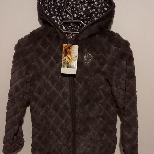 Girls' jacket with fur new, Orchestra grey, sizes 140-152 cm