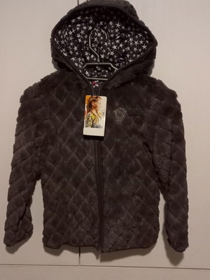 Girls' jacket with fur new, Orchestra grey, sizes 140-152 cm