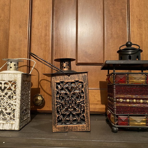Decorative Lantern Set of 3 vintage boho style, like new