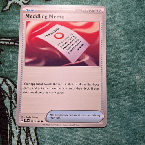 Meddling Memo card used