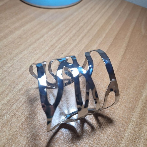 Steel wide bracelet cuff new, silver