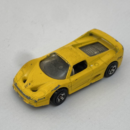 Ferrari F50 Hot Wheels toy car used, yellow, scale 1:64