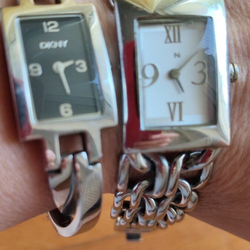 DKNY women's wristwatch set of 2, stainless steel, vintage