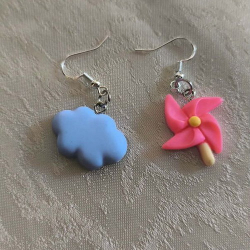 Handmade earrings and necklace colorful, new