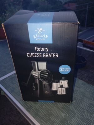 Zulay Kitchen Rotary Cheese Grater περιστροφικός τρίφτης με 3 εναλλάξιμες λεπίδες