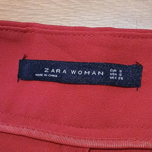 Zara women's zip culotte pants size small red like new