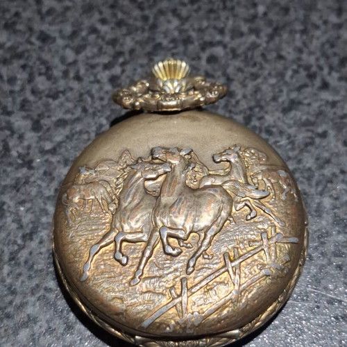 Aurex Vintage Pocket Watch Shockproof mechanical used, gold color