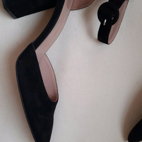 Mourtzi black suede pumps size 38 new