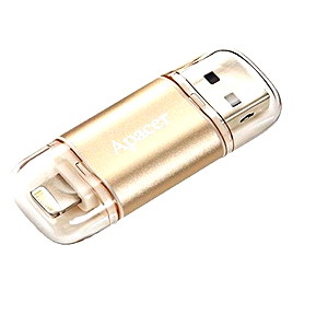 APACER USB FLASH DRIVE AH190, USB 3.1 & 8-PIN, 32GB, GOLD