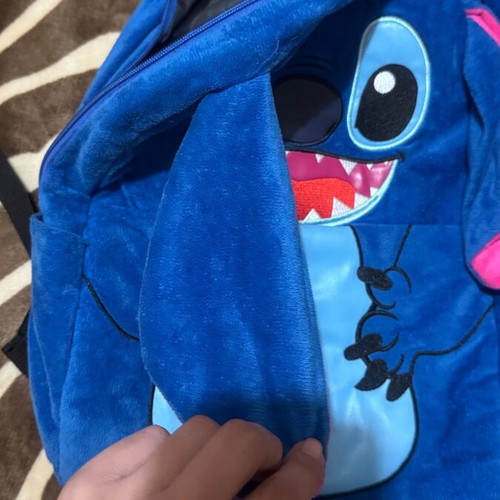 Plush Stitch backpack like new, blue and pink