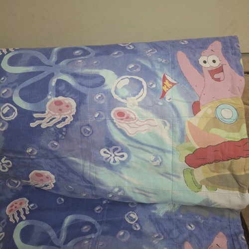 Bob Sponge team kids thin quilt, blue