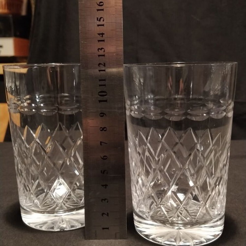 Crystal water glasses used, set of 6