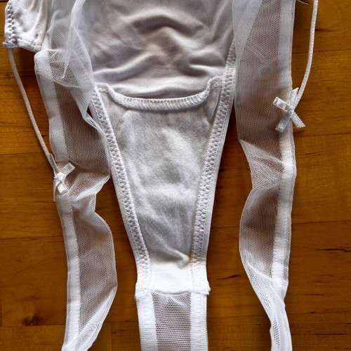 Luna white string underwear new, small