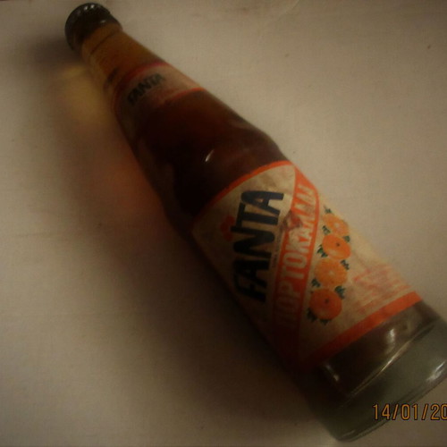 Fanta closed soda bottle orange soda from the 70s new